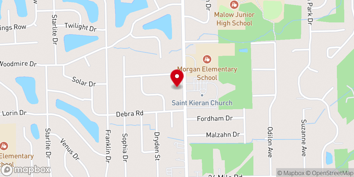 Map showing location of Eastside Vineyard Church