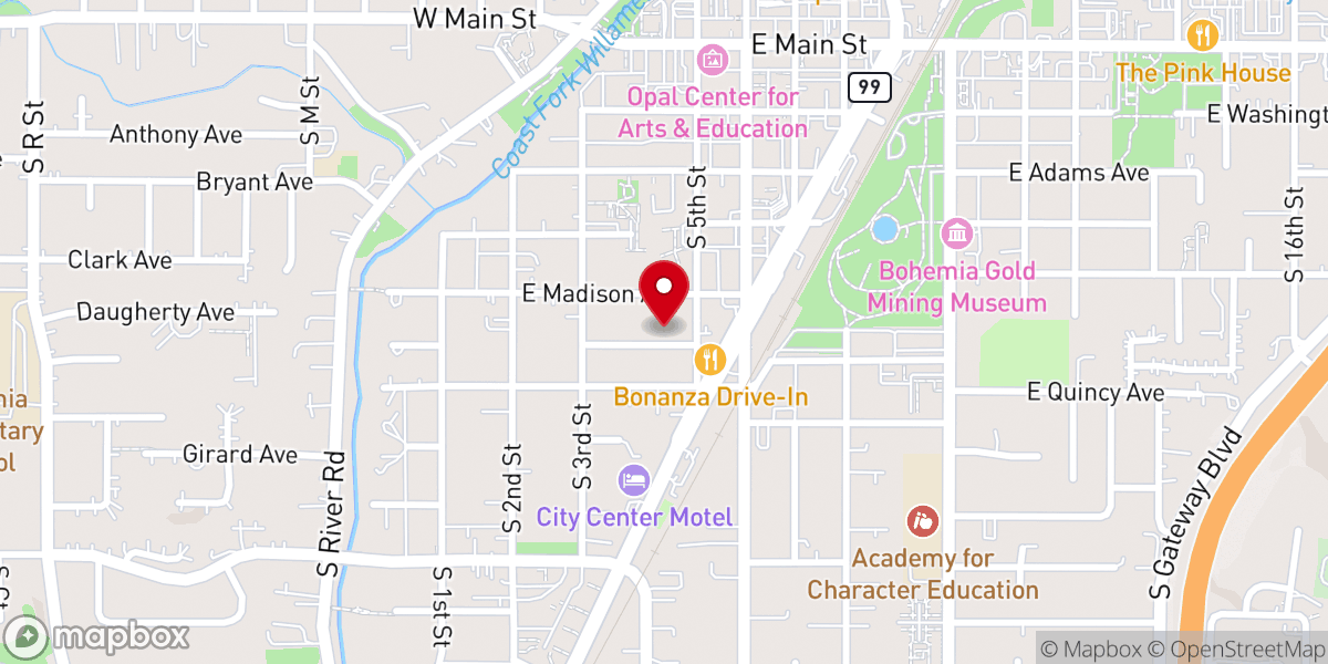Map showing location of Church of Christ in Cottage Grove