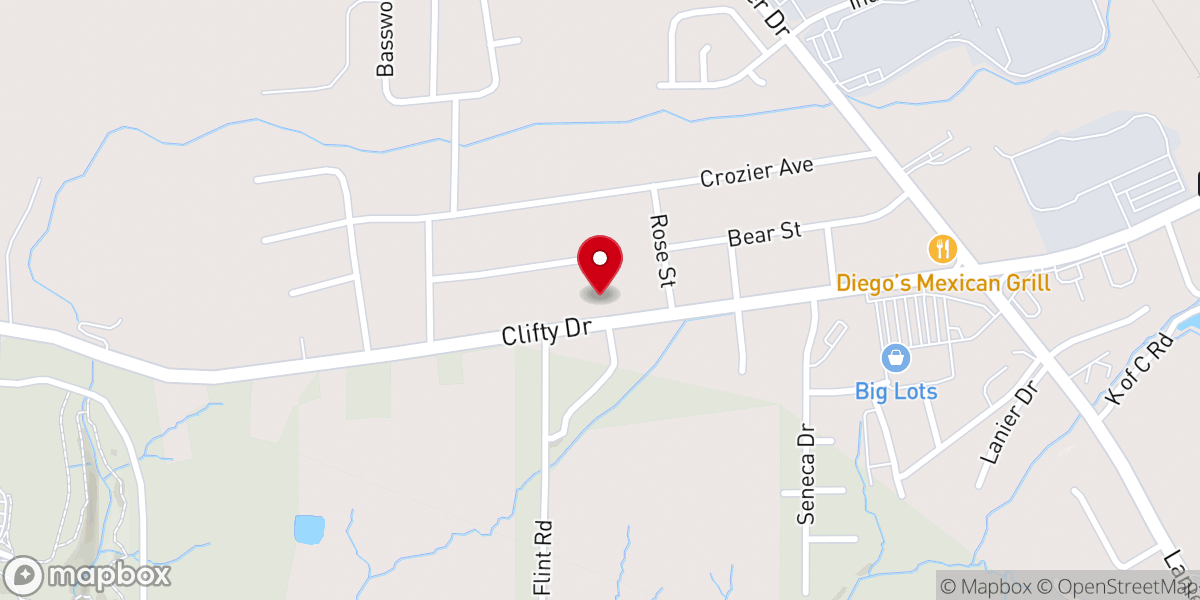 Map showing location of Madison Assembly of God