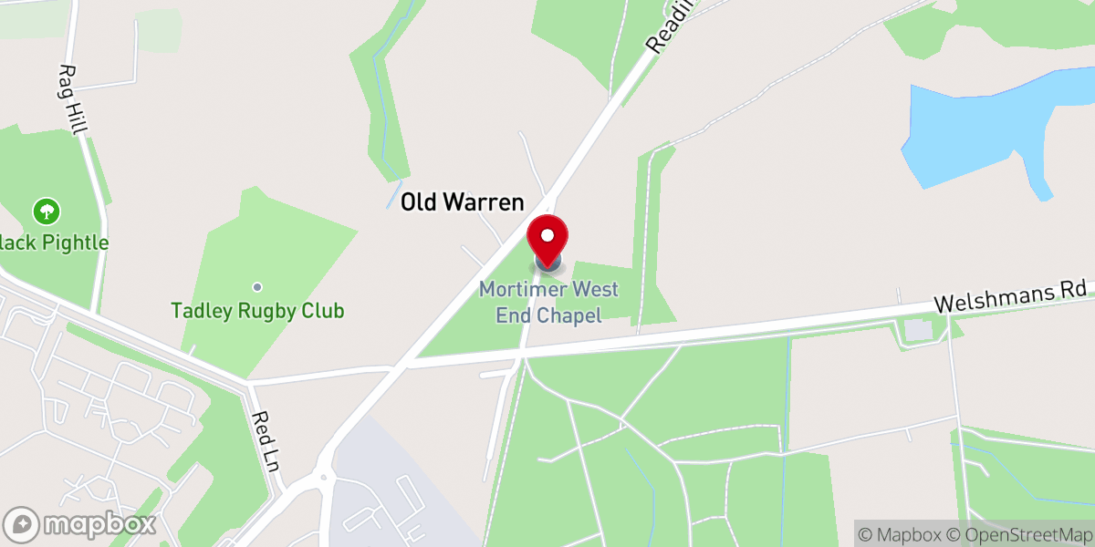 Map showing location of Mortimer West End Chapel
