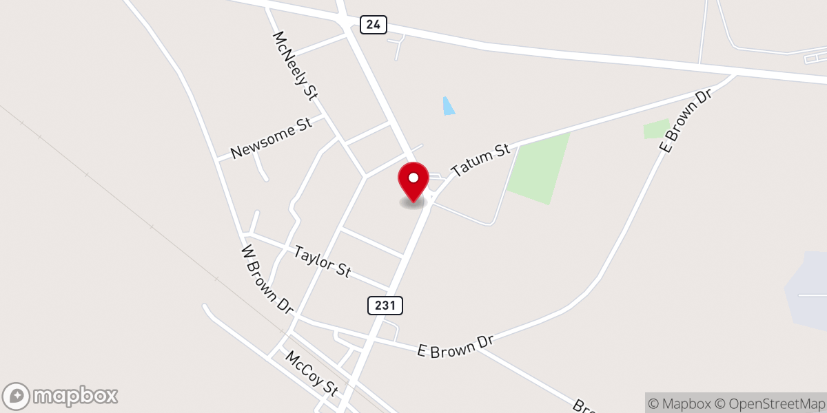 Map showing location of Davisboro Baptist Church