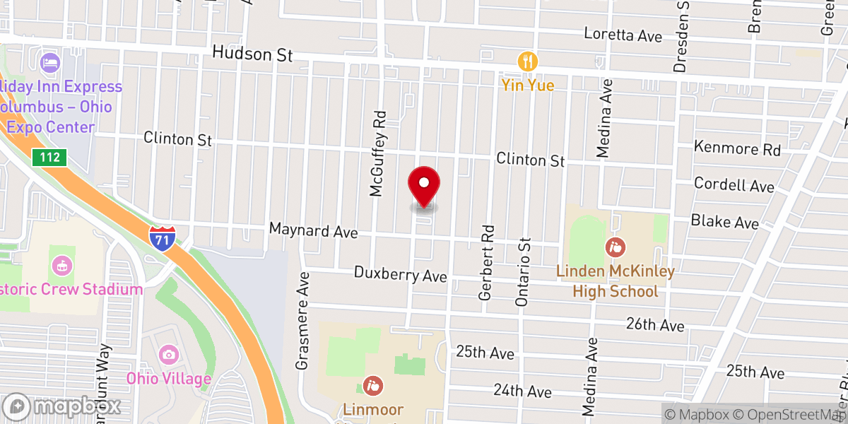 Map showing location of Maynard Avenue Baptist Church