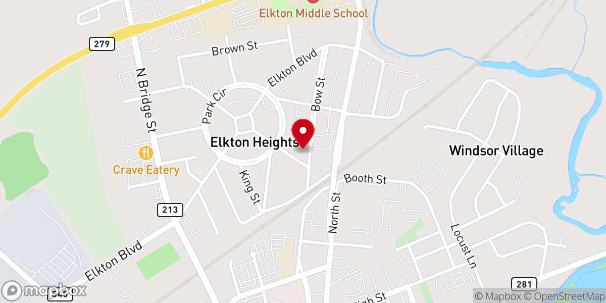 Map showing location of Immaculate Conception Parish Office/Outreach