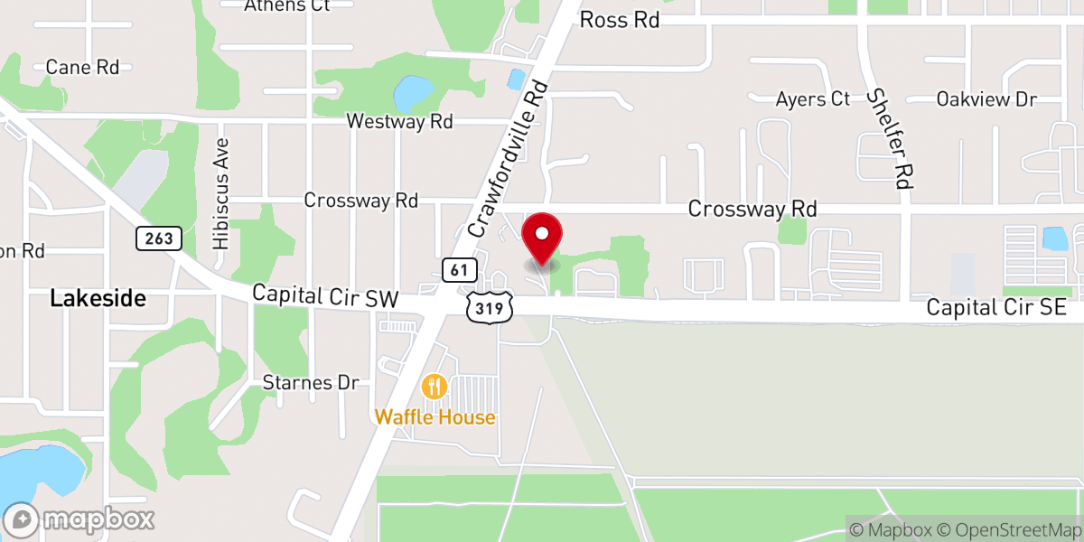 Map showing location of Pioneer Baptist Church