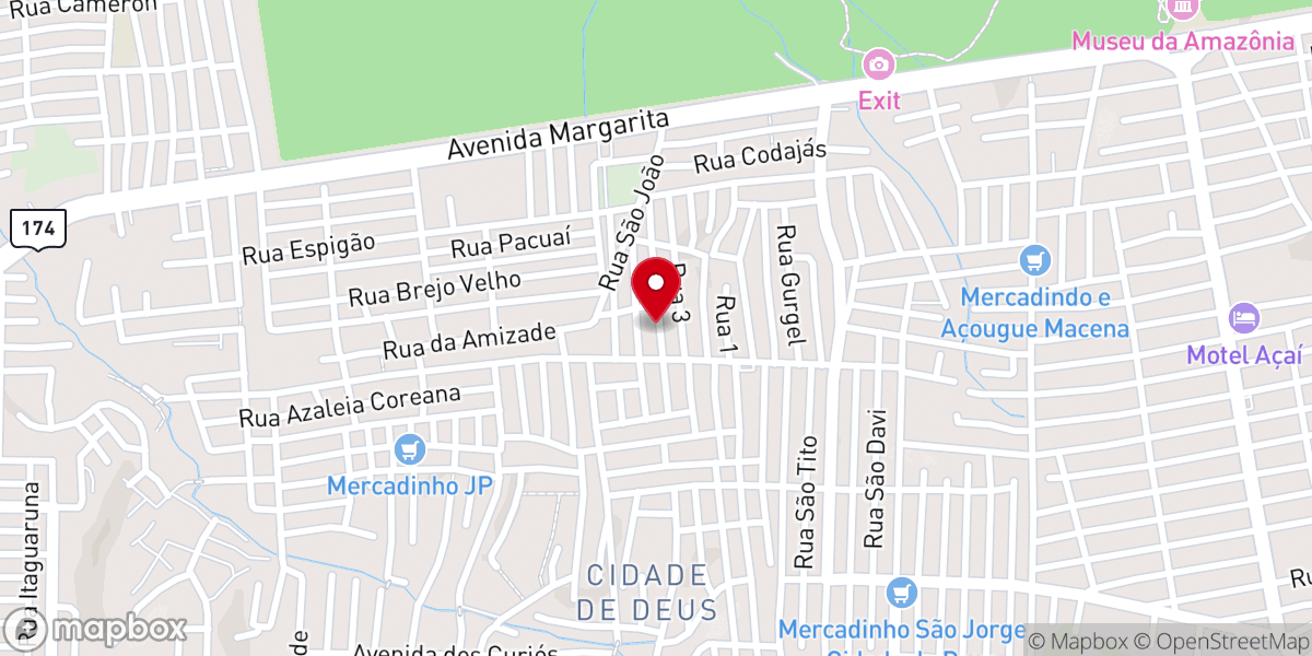 Map showing location of IEADAM | 457ª Casa de Oração | Área 258