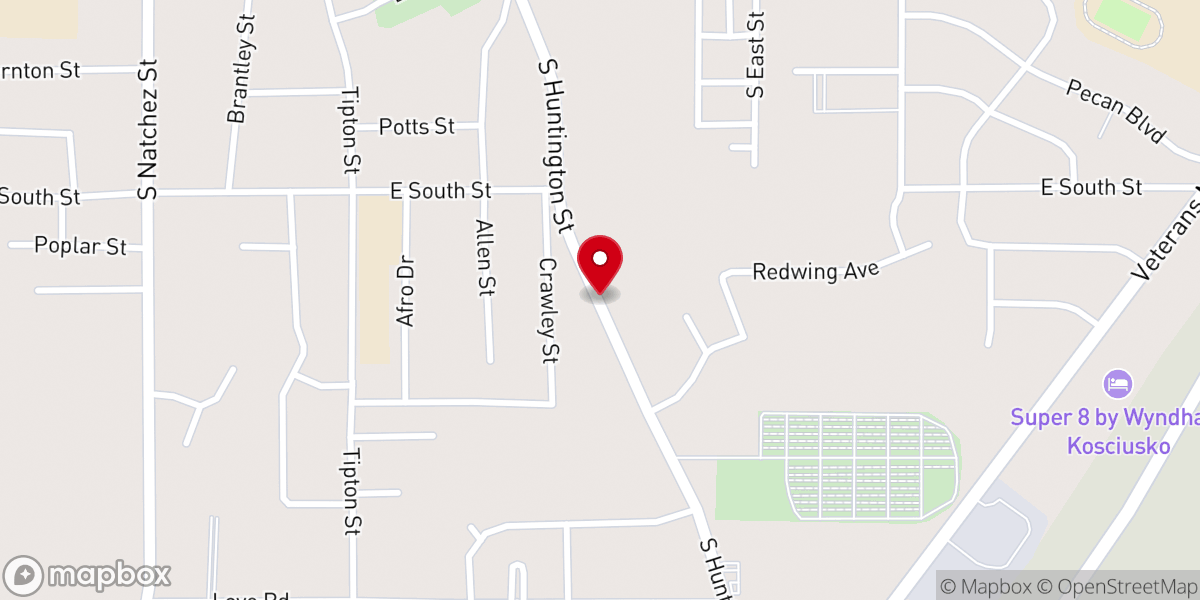 Map showing location of Tipton Street Church of Christ