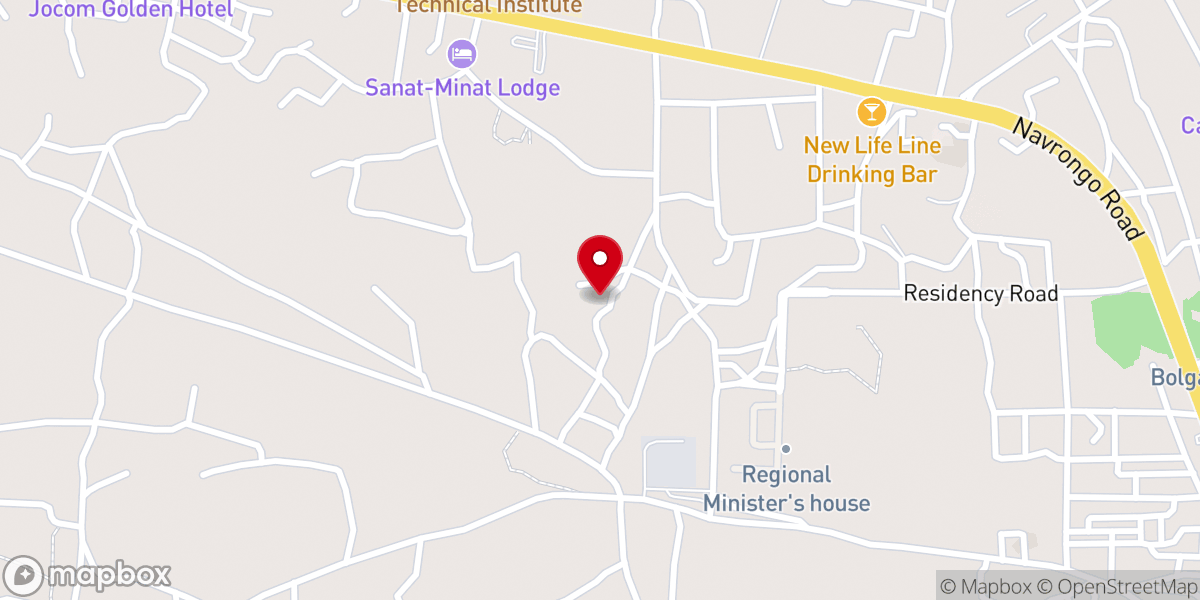 Map showing location of Living Waters Community Chapel International Church, Bolgatanga
