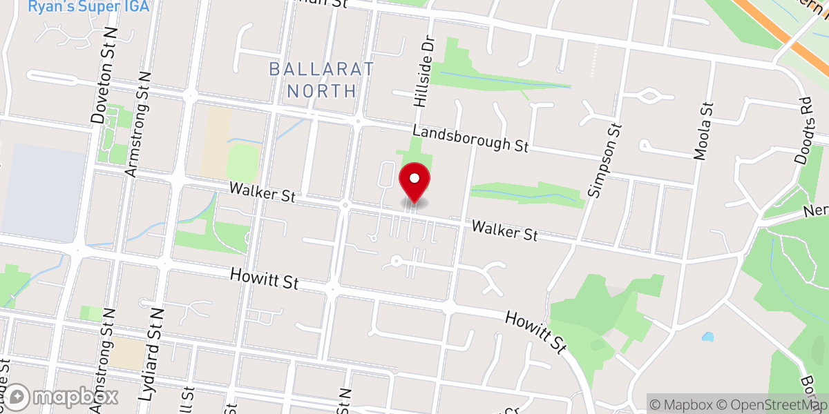 Map showing location of Ballarat North Baptist Church