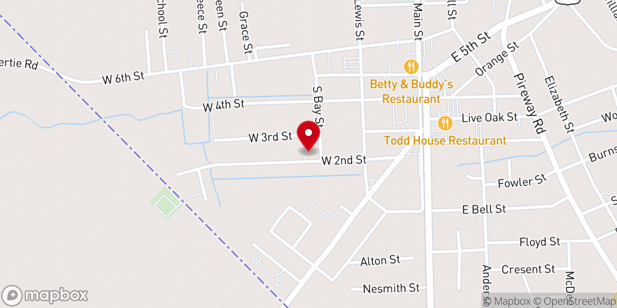 Map showing location of Mt Olive Holiness Church