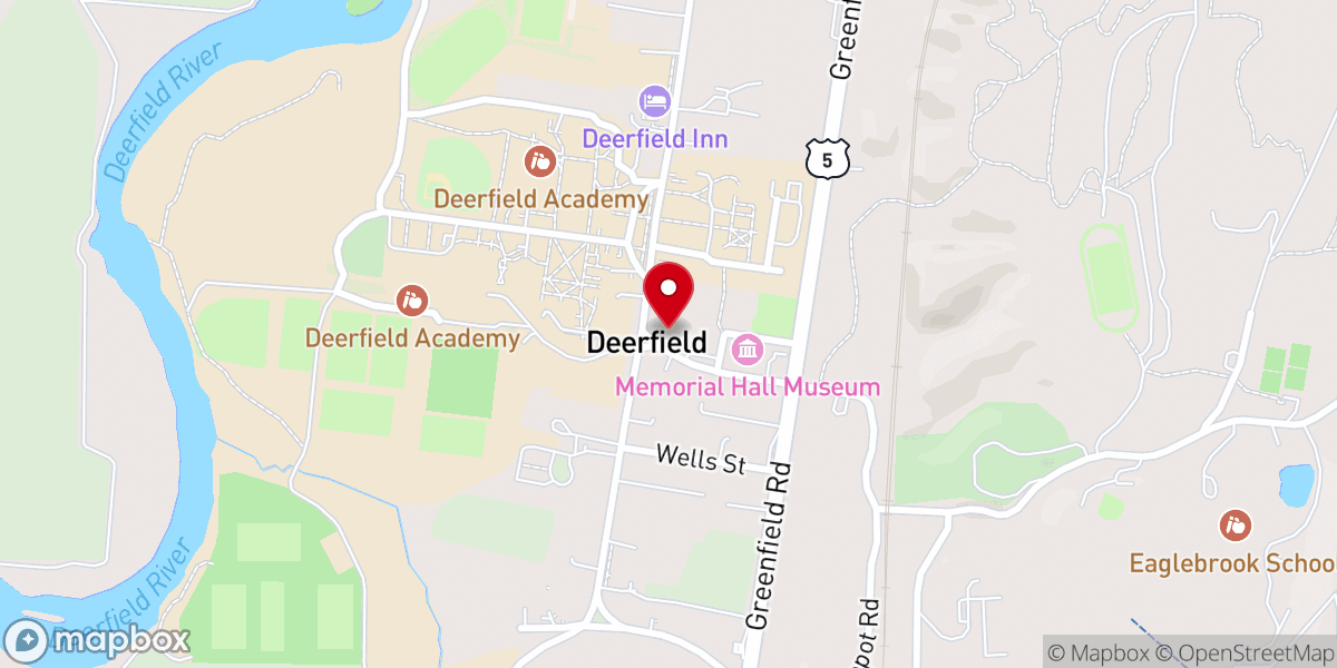 Map showing location of Deerfield Community Center