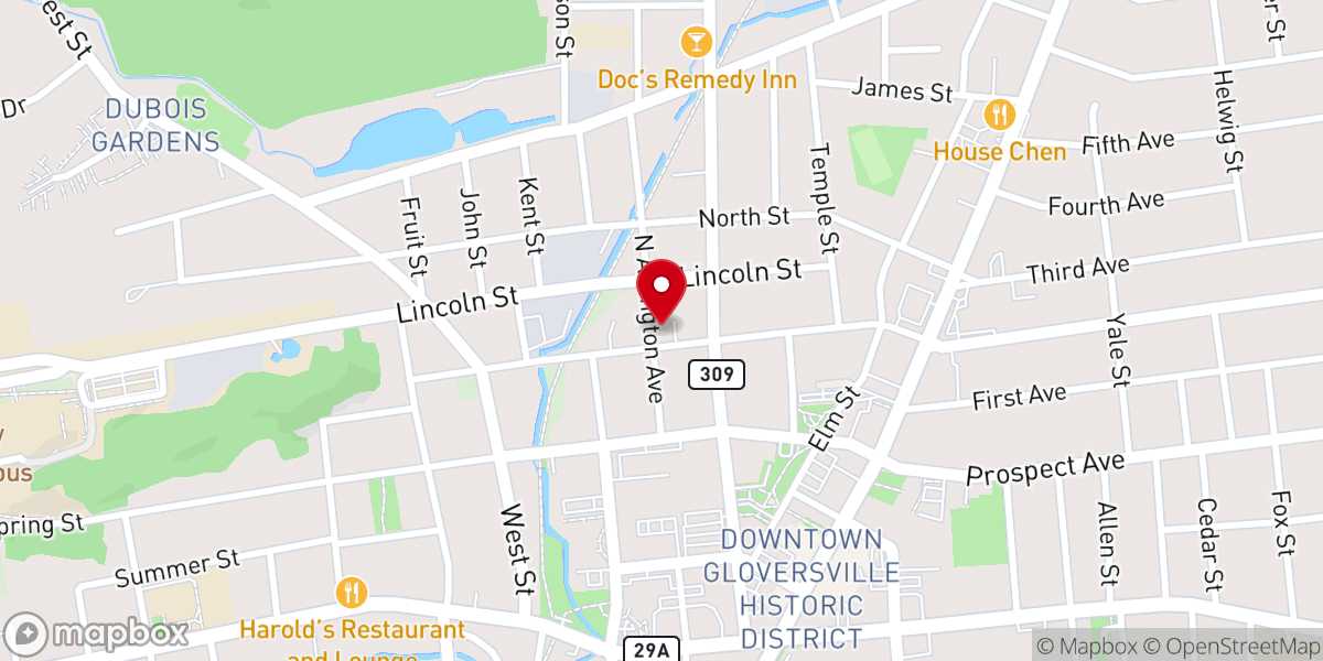 Map showing location of Blessed Hope Baptist Church