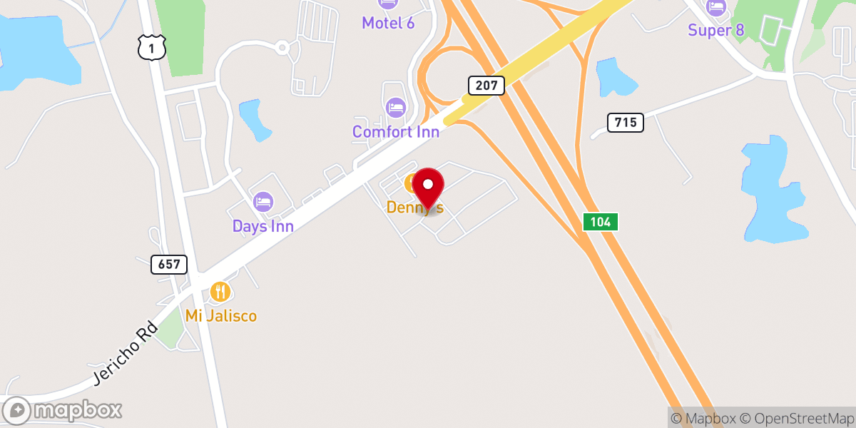 Map showing location of Flying J Travel Center