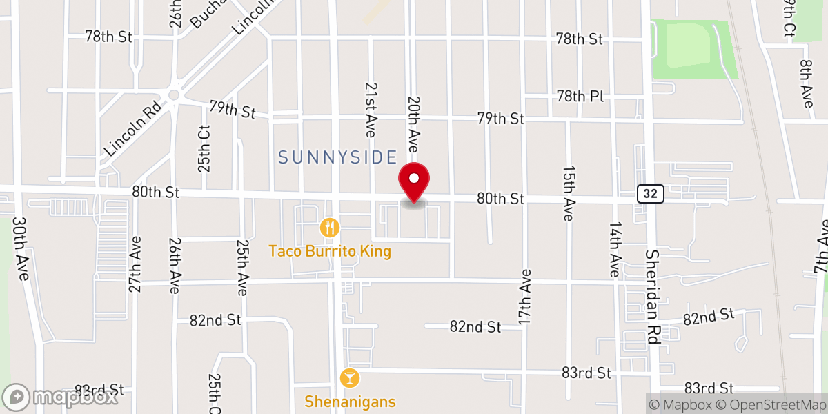 Map showing location of St. Mary's Lutheran Church