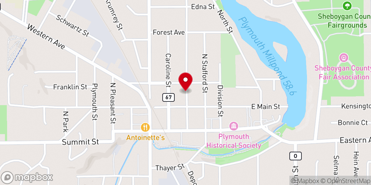 Map showing location of First Church of Christ Scientist