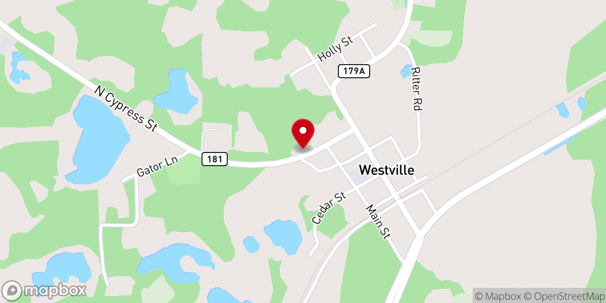Map showing location of Westville Assembly of God