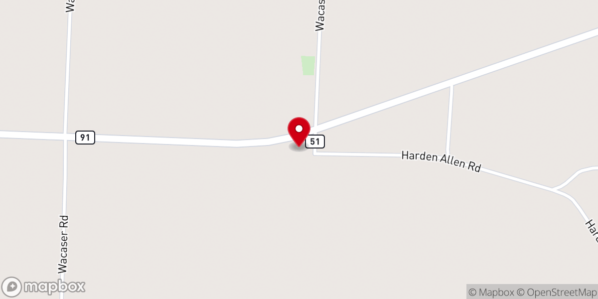 Map showing location of New Hope Church