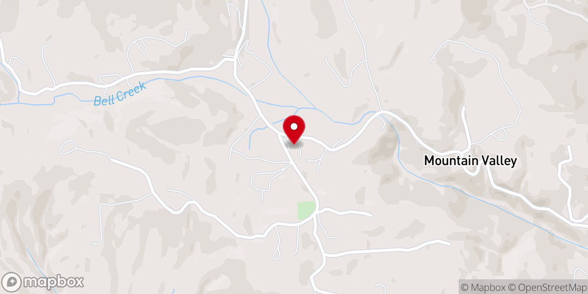 Map showing location of Mountain Valley Baptist Church