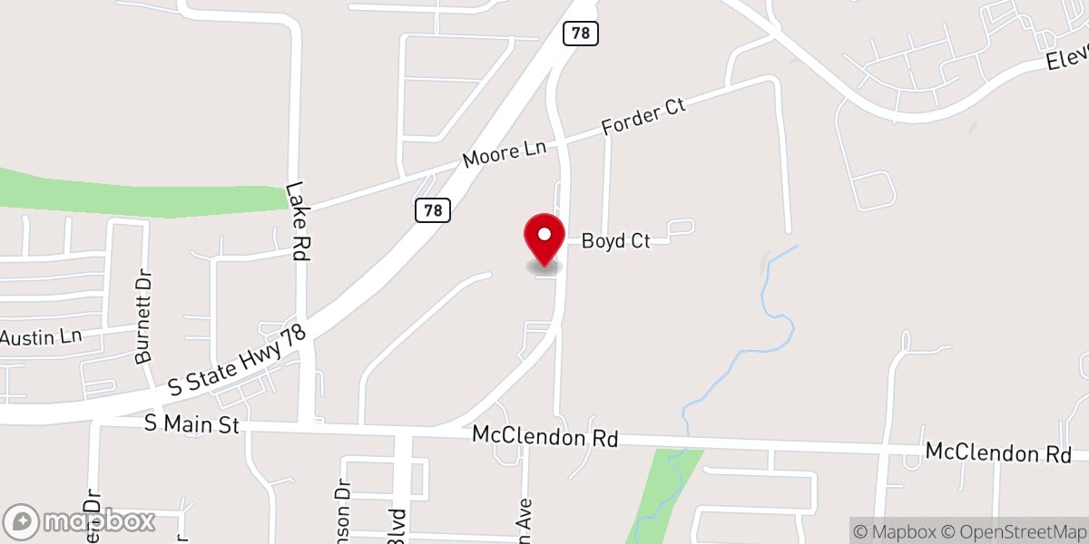 Map showing location of First Baptist Church