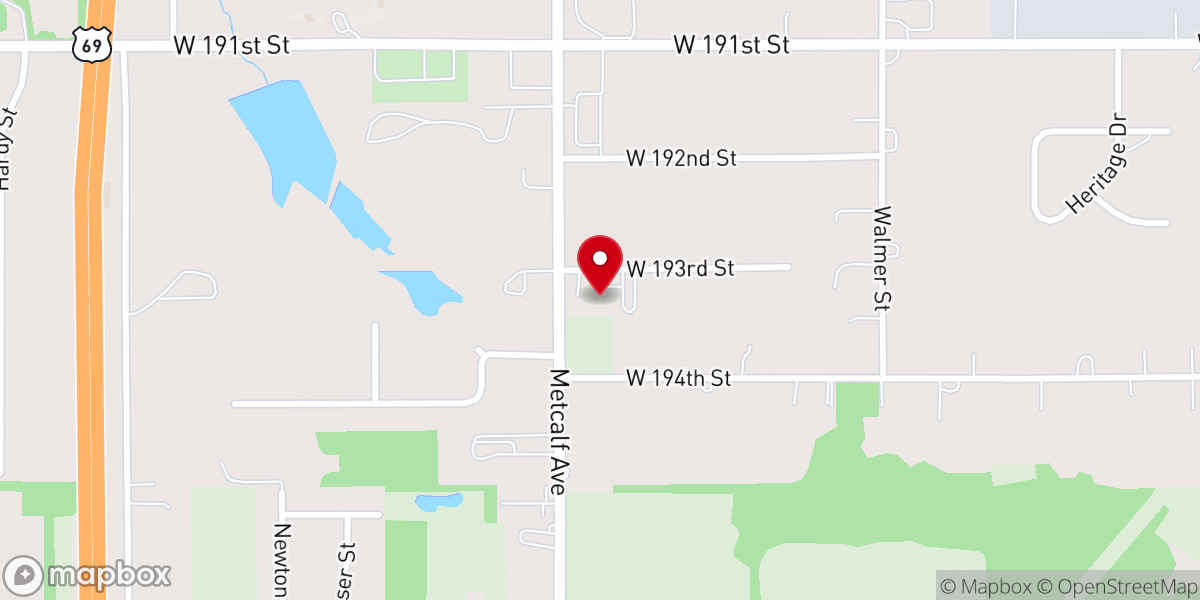 Map showing location of Sunset Hills Christian Church