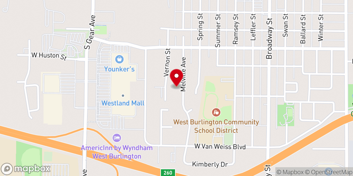 Map showing location of WB Christian Church
