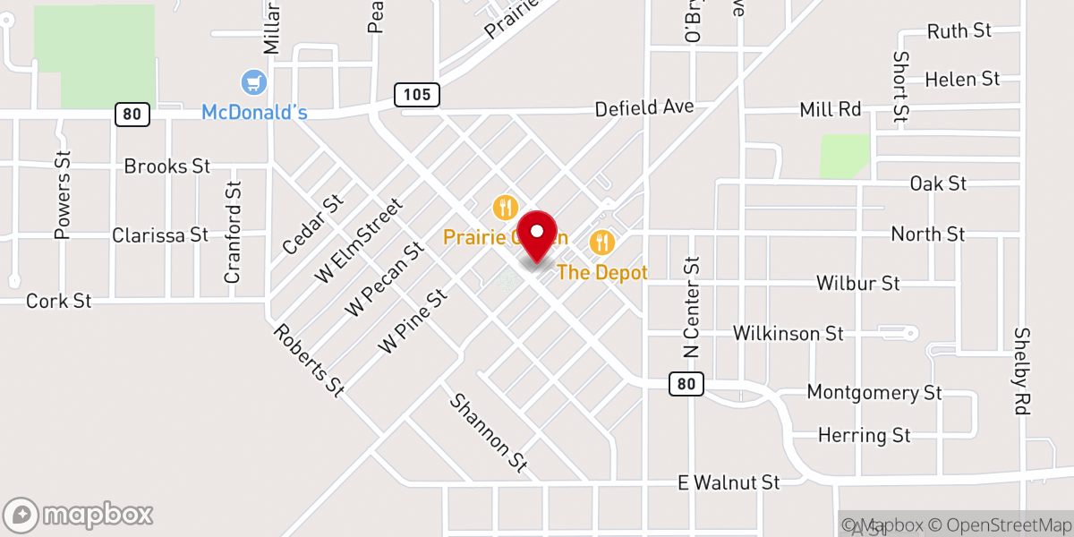 Map showing location of East Prairie