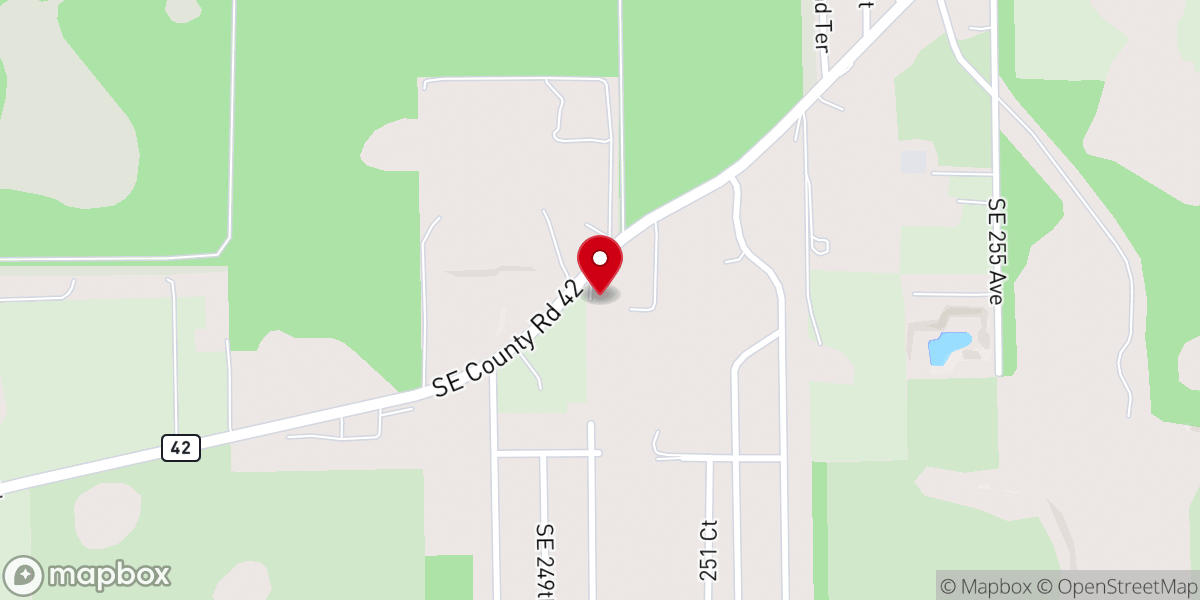 Map showing location of Sandy Acres Baptist Church