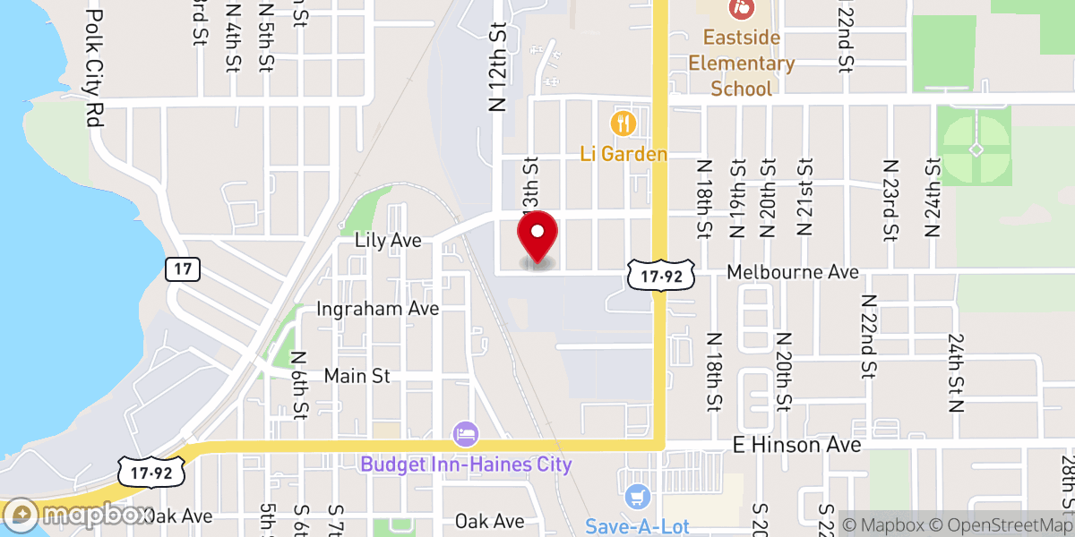 Map showing location of Iglesia Ruah Haines City