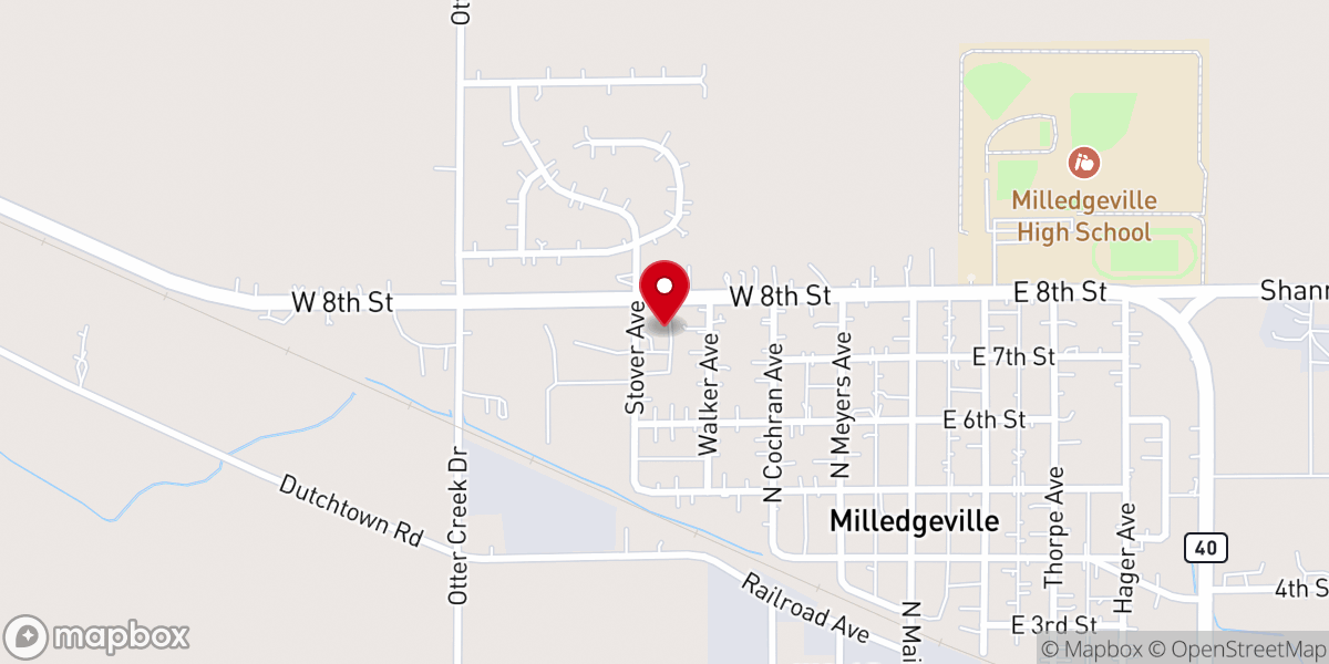 Map showing location of Trinity Lutheran Church