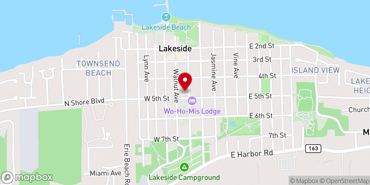 Map showing location of Lakeside United Methodist Church