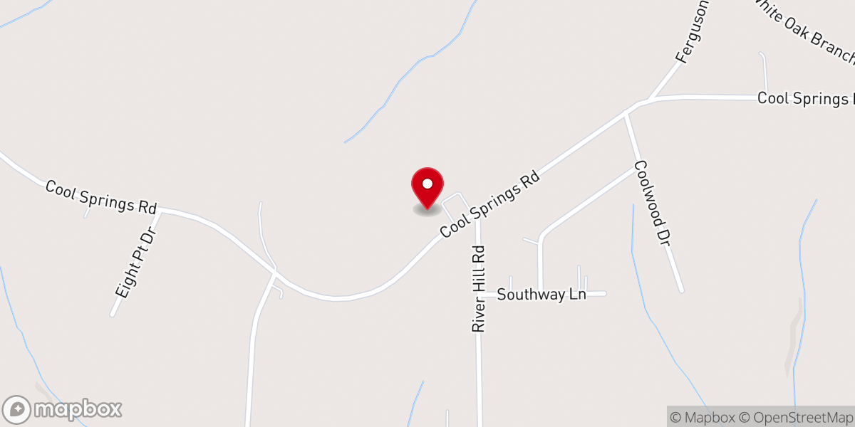 Map showing location of Chesnut Grove Baptist Church