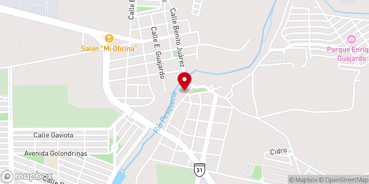 Map showing location of Primera Iglesia Bautista de Santa Rosa