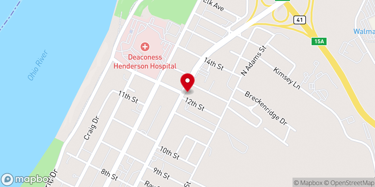 Map showing location of Henderson Church of Christ