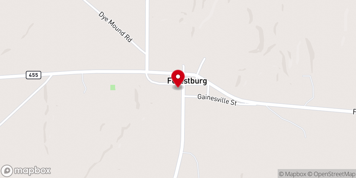 Map showing location of Life Church 2:42