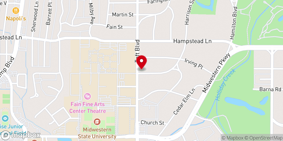 Map showing location of Baptist Student Ministry