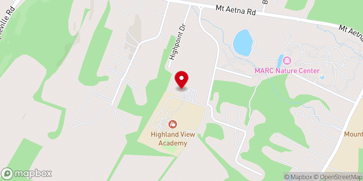 Map showing location of Highland Church