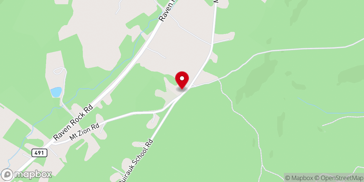 Map showing location of Mt Zion United Methodist Church