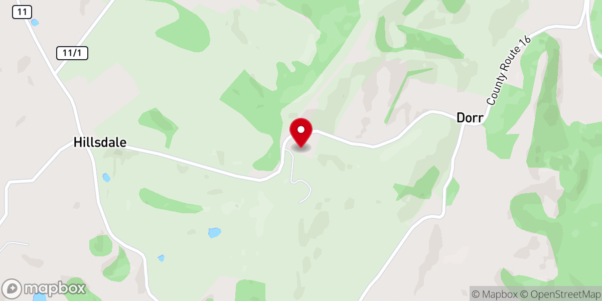 Map showing location of Hillsdale Church
