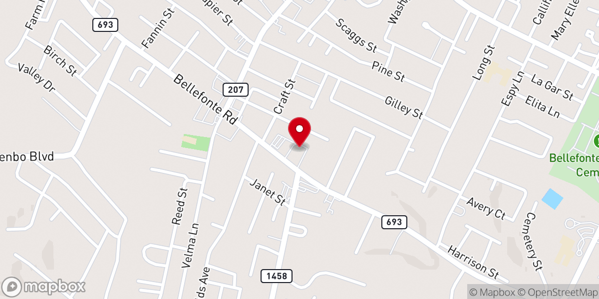 Map showing location of Advance Memorial Methodist Church