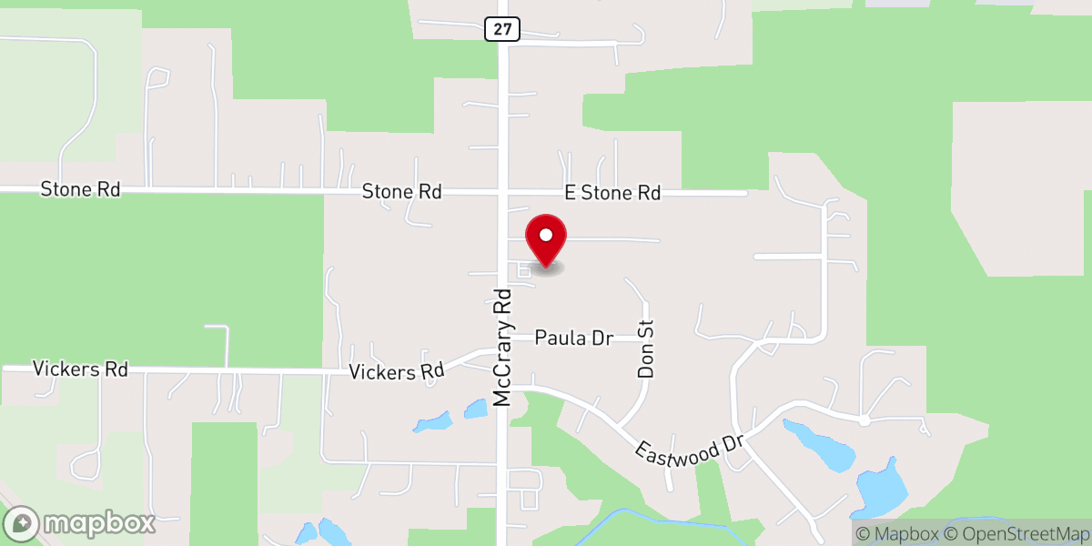 Map showing location of New Life Traditional Baptist Church