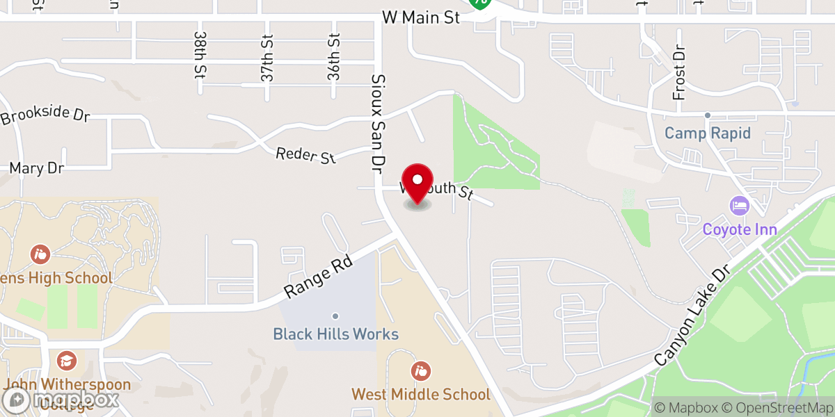 Map showing location of St Andrew's Episcopal Church