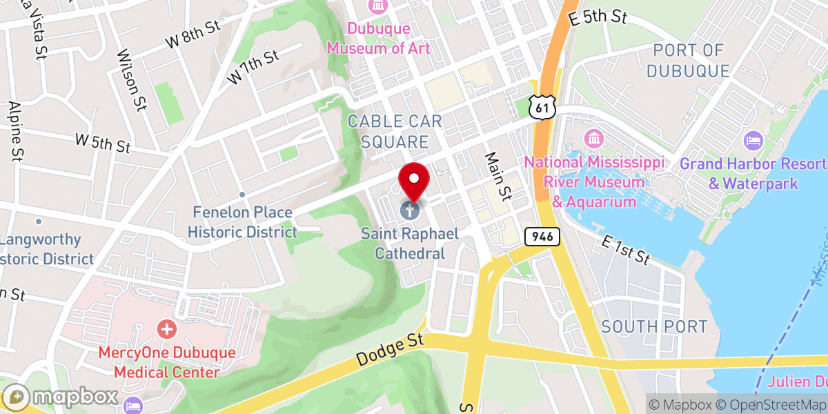 Map showing location of Cathedral of St Raphael