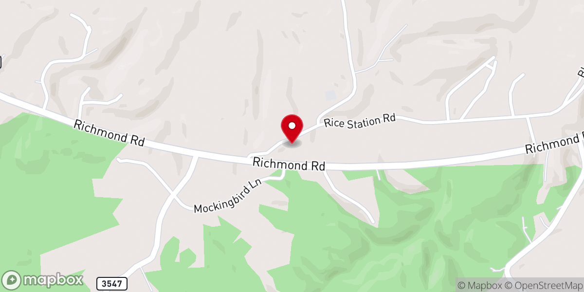 Map showing location of Rice Station Christian Church