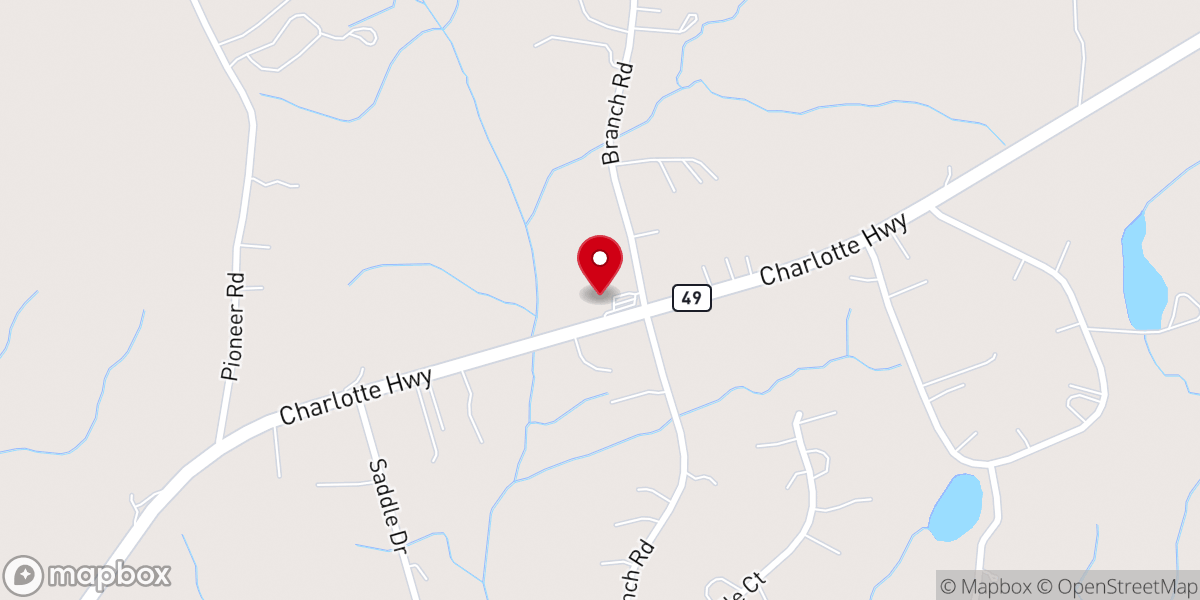 Map showing location of Gold Hill Baptist Church