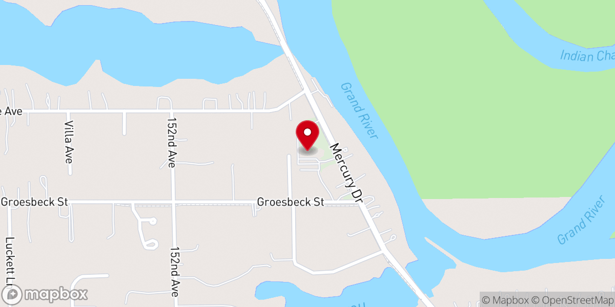 Map showing location of Hope Church