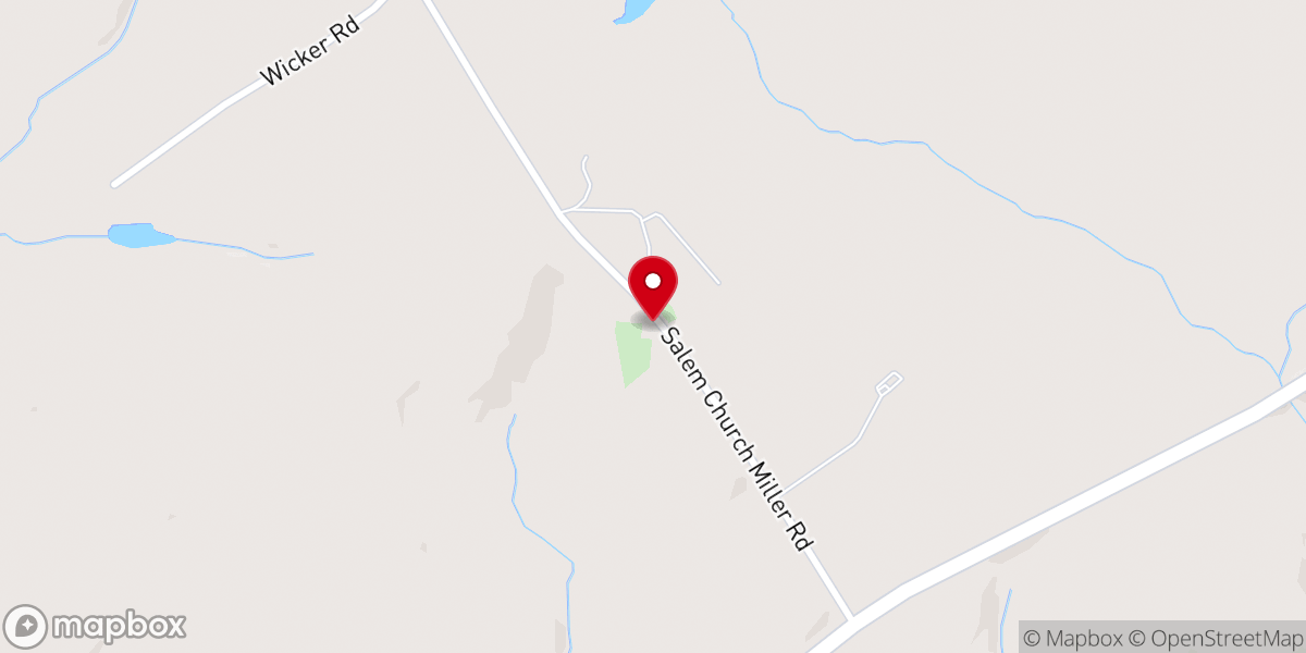 Map showing location of New Salem Baptist Church