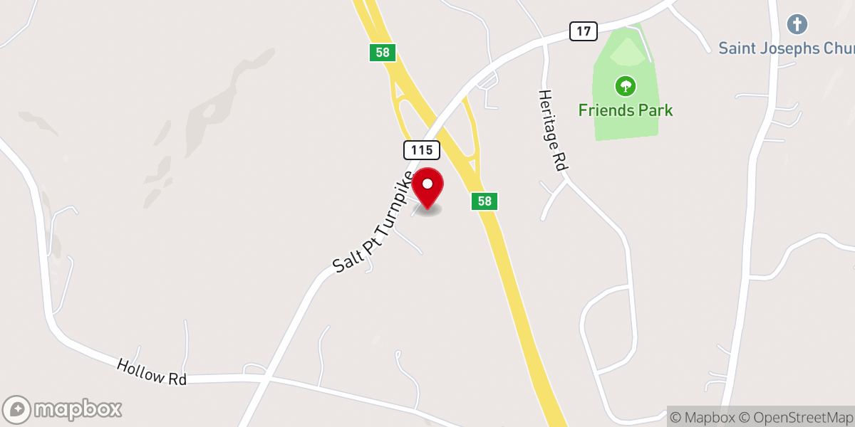 Map showing location of Valley Community Church