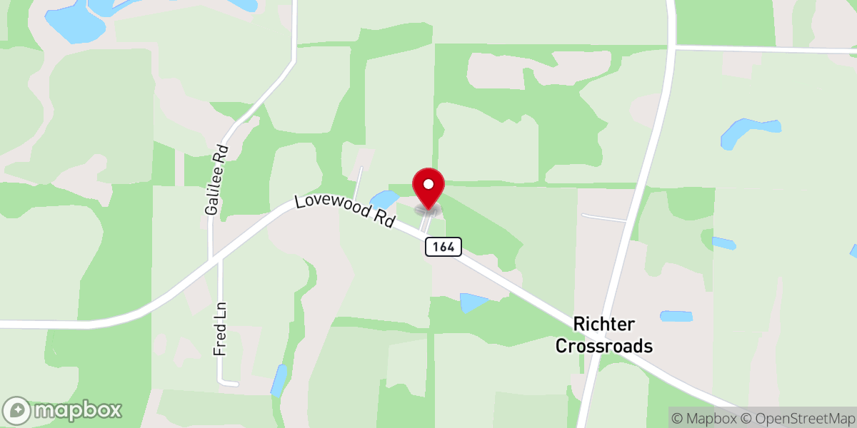 Map showing location of Poplar Springs Baptist Church