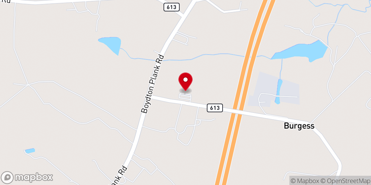 Map showing location of Pine Grove Baptist Church