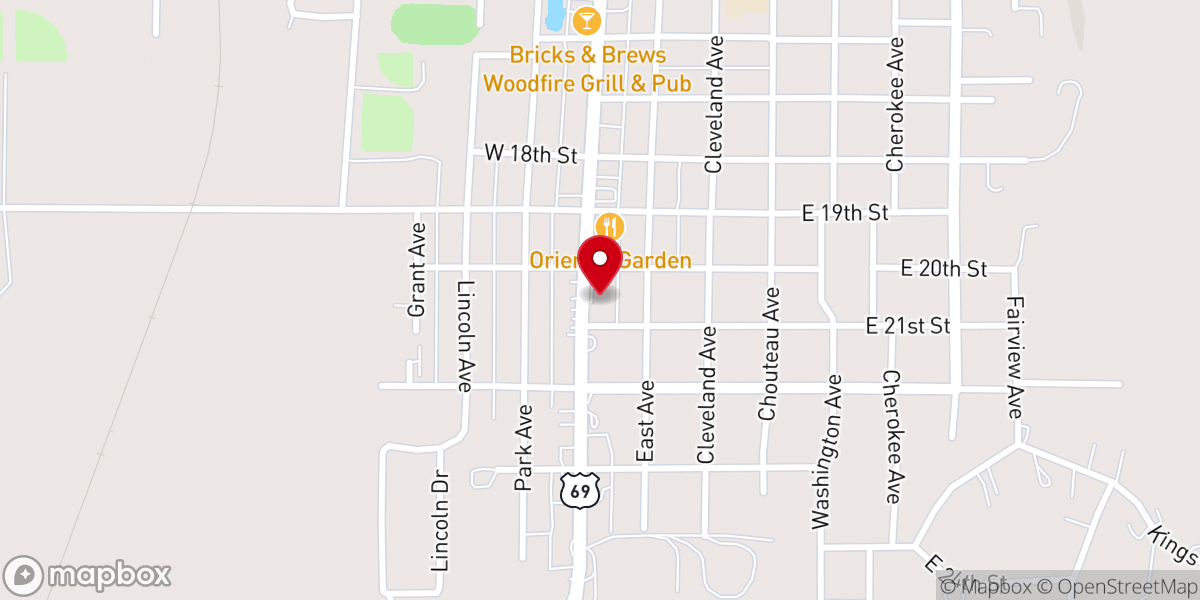 Map showing location of Bethel Community Church
