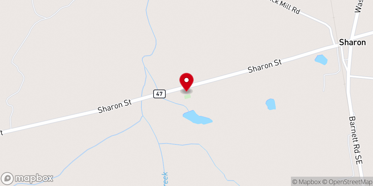 Map showing location of St. Paul Baptist Church